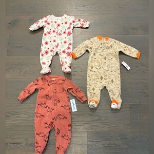 Warm fleece baby sleepers 3-6M all new with tags ret $100
